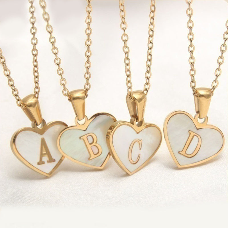 Personalized A-Z Letter Heart Necklace