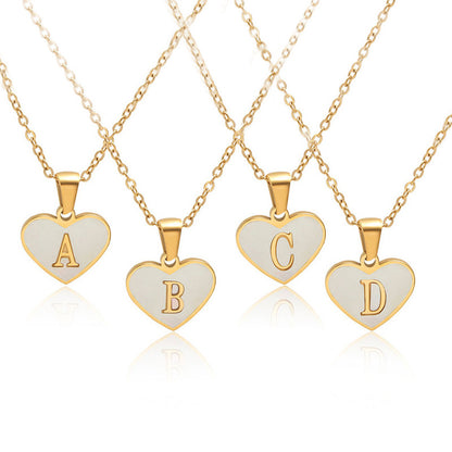 Personalized A-Z Letter Heart Necklace