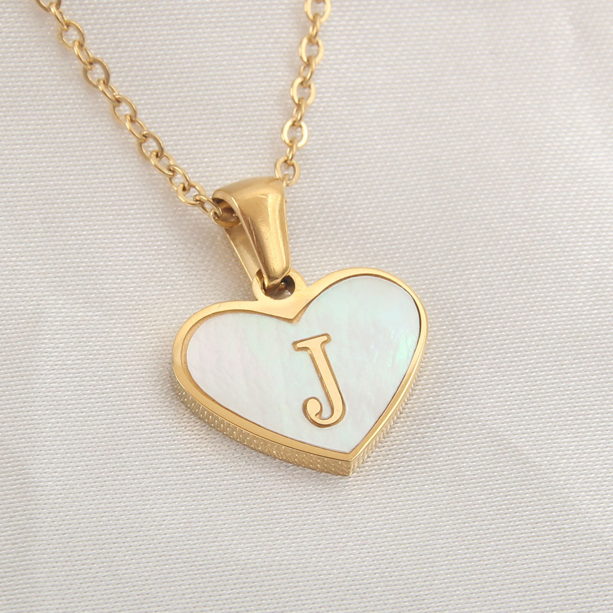 Personalized A-Z Letter Heart Necklace