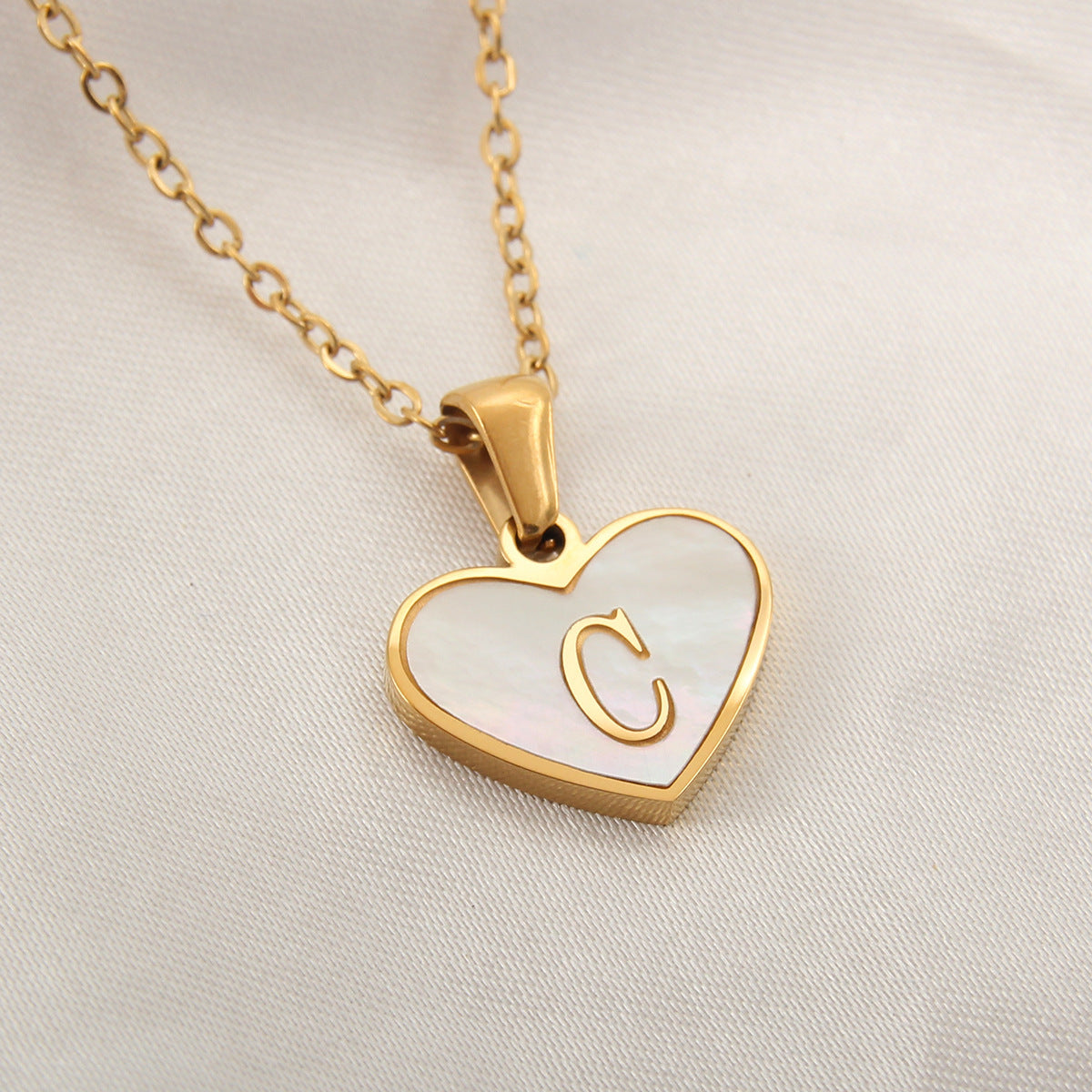 Personalized A-Z Letter Heart Necklace