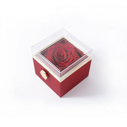 Acrylic Rotating Rose Jewelry Box with Necklace