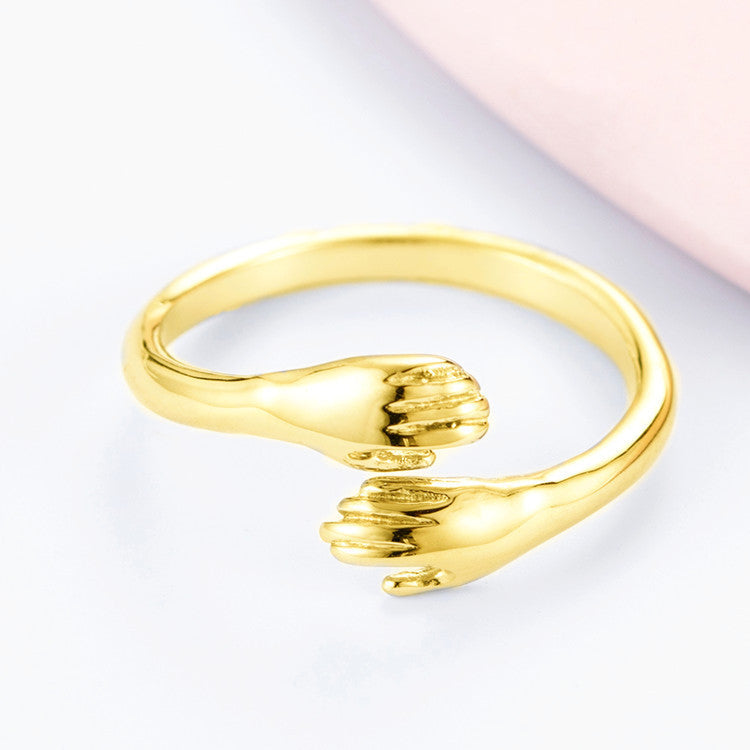 Adjustable Love Hug Couple Ring