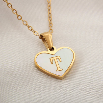 Personalized A-Z Letter Heart Necklace