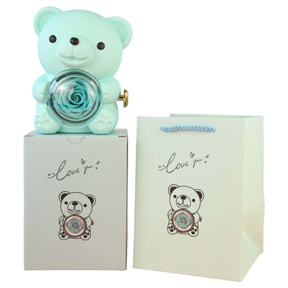 Eternal Rose Teddy Bear Gift Box with Necklace