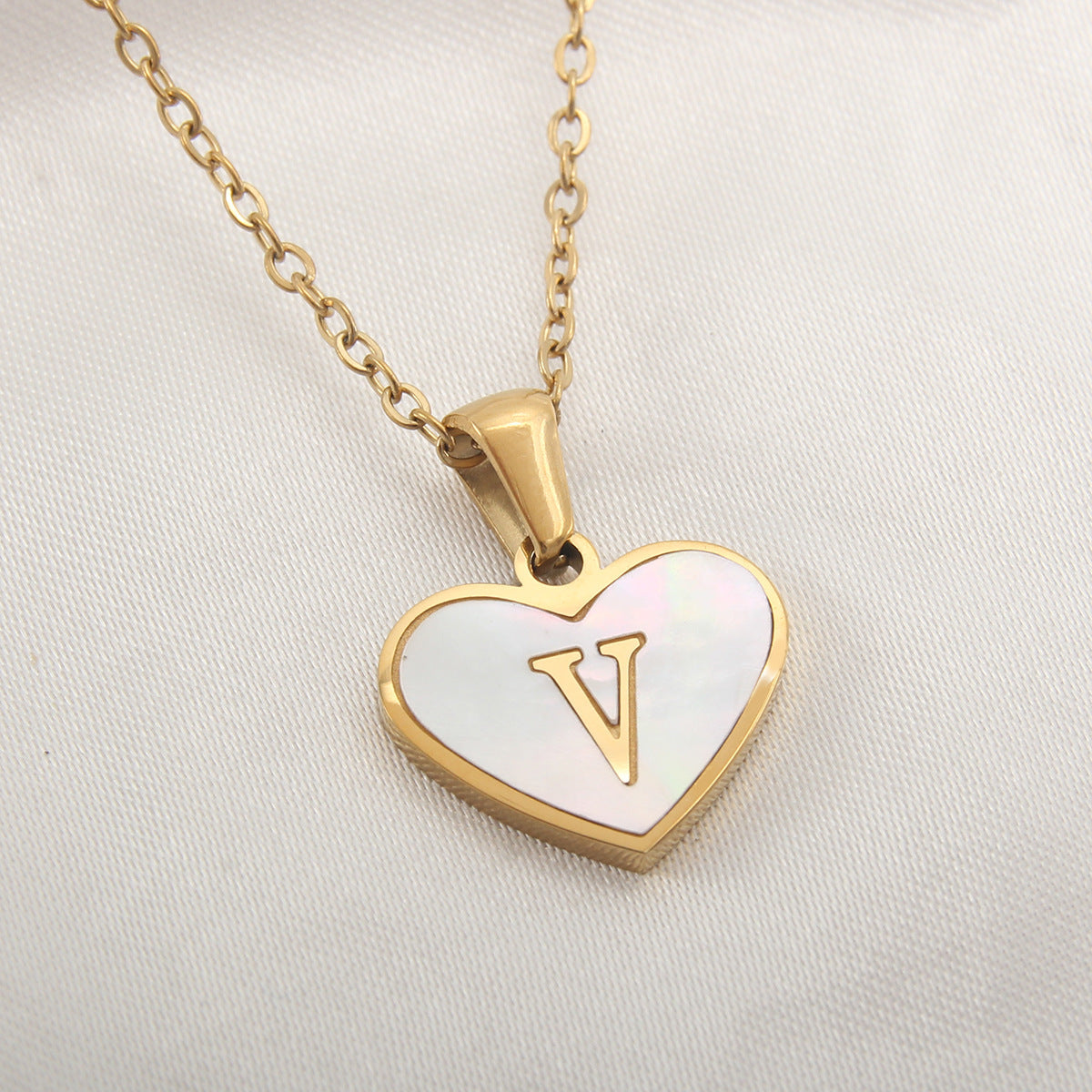 Personalized A-Z Letter Heart Necklace