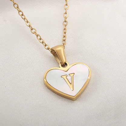 Personalized A-Z Letter Heart Necklace