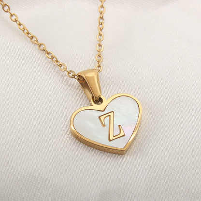 Personalized A-Z Letter Heart Necklace