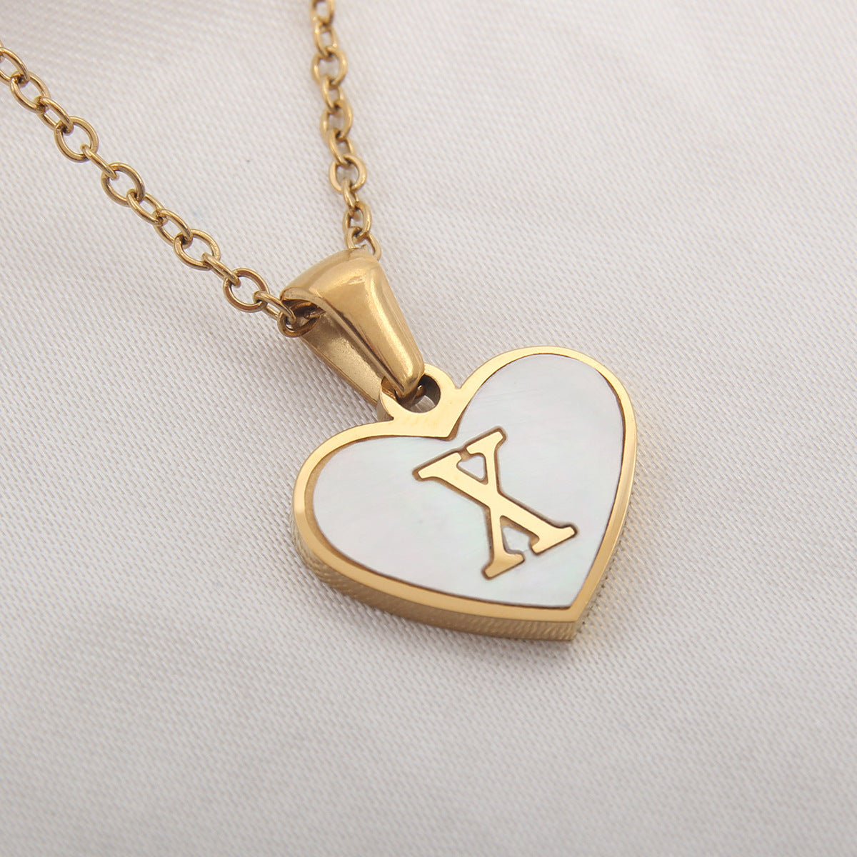 Personalized A-Z Letter Heart Necklace