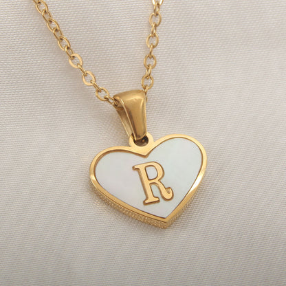 Personalized A-Z Letter Heart Necklace