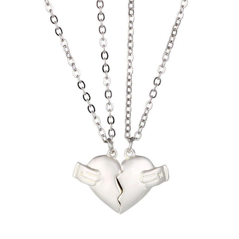 Magnetic Heart Necklace Set (2pcs)