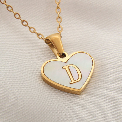 Personalized A-Z Letter Heart Necklace