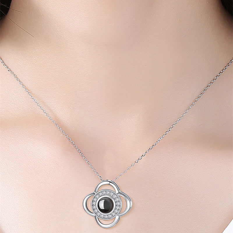 Metal Rose Jewelry Gift Box with Necklace