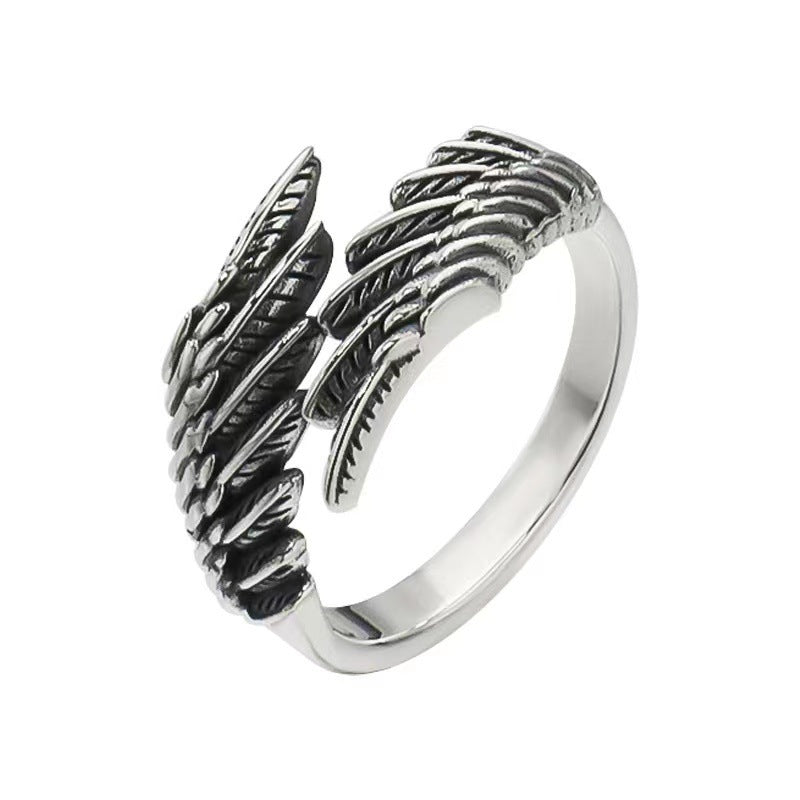 Angel Wings Couple Silver Rings