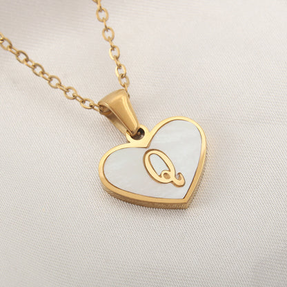 Personalized A-Z Letter Heart Necklace