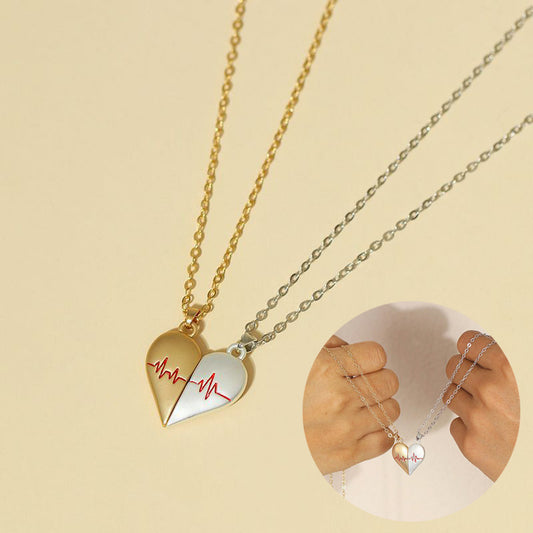 Magnetic Heartbeat Necklace for Couples