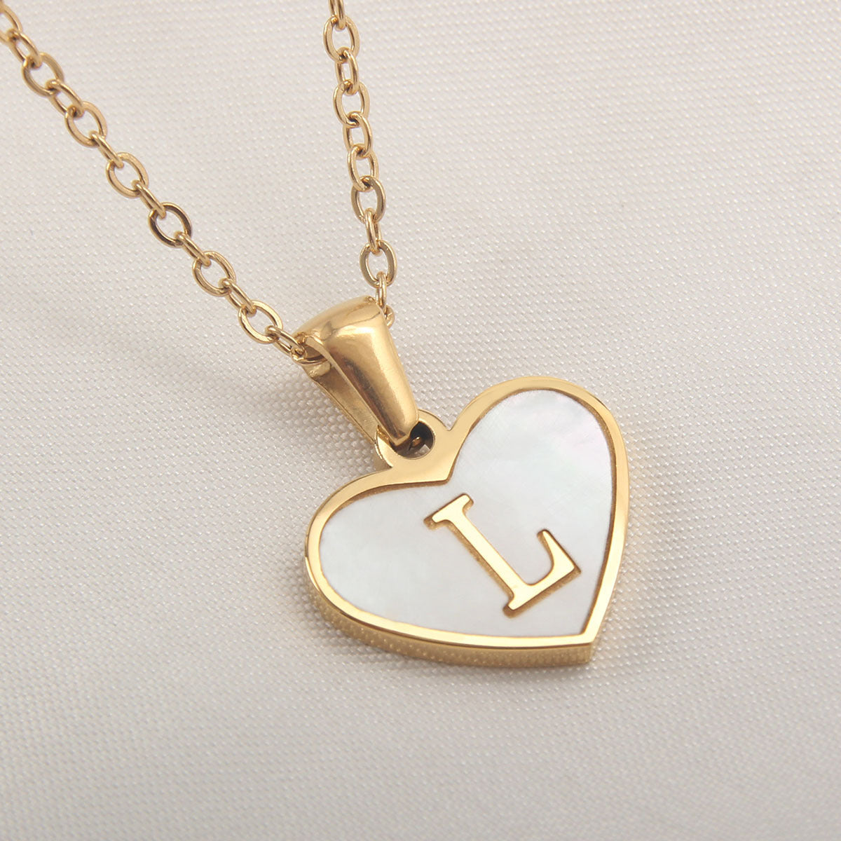 Personalized A-Z Letter Heart Necklace