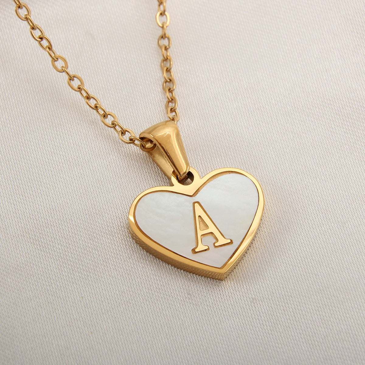 Personalized A-Z Letter Heart Necklace