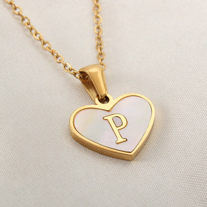 Personalized A-Z Letter Heart Necklace