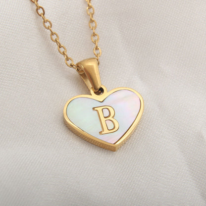 Personalized A-Z Letter Heart Necklace