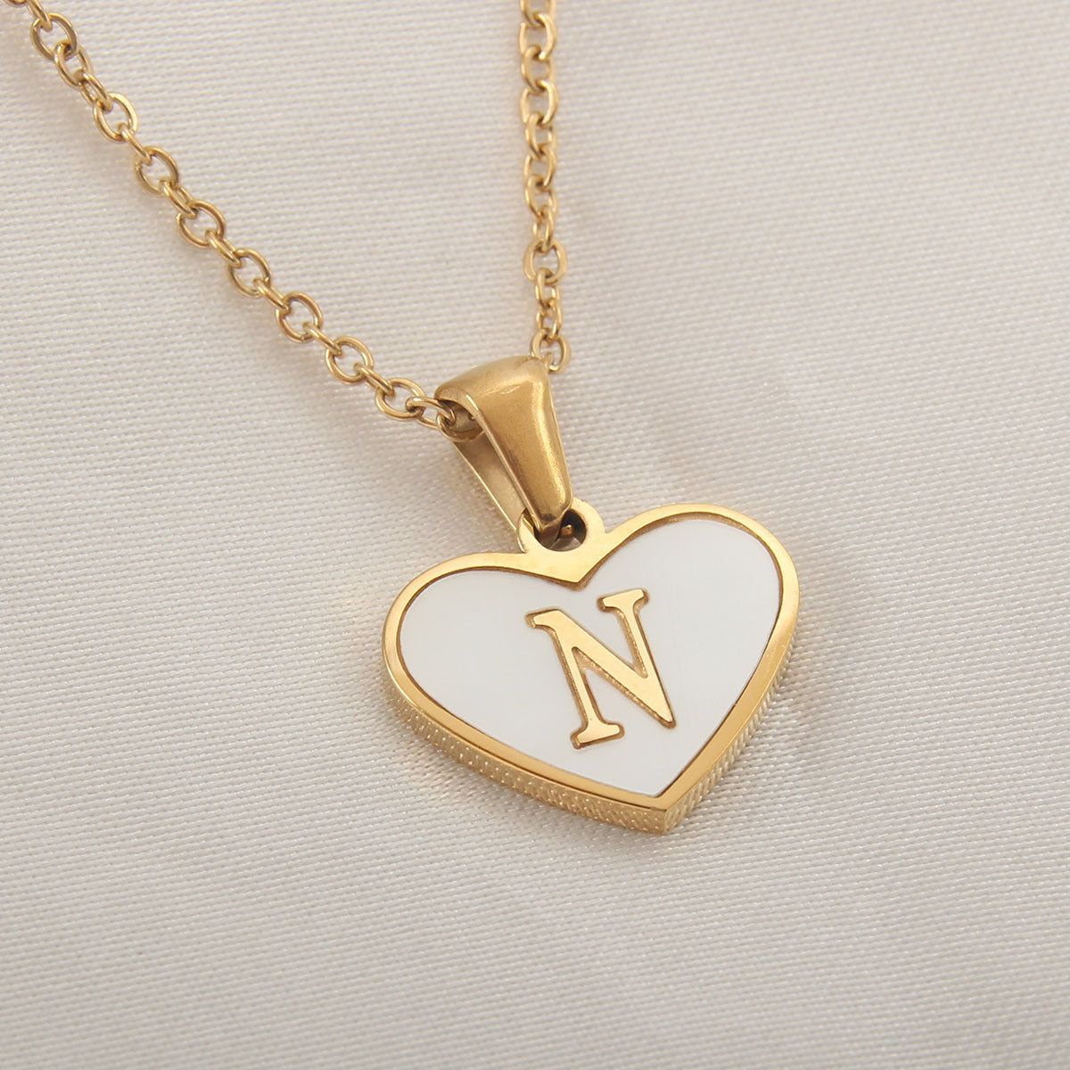 Personalized A-Z Letter Heart Necklace