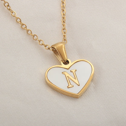 Personalized A-Z Letter Heart Necklace