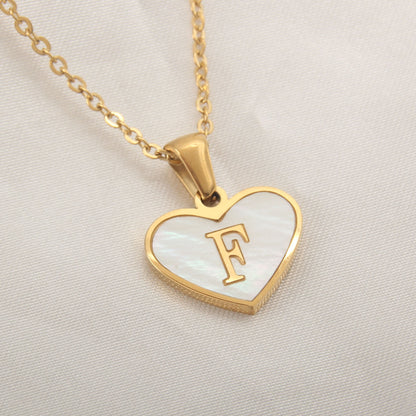 Personalized A-Z Letter Heart Necklace