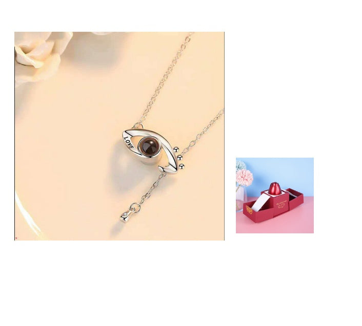 Metal Rose Jewelry Gift Box with Necklace