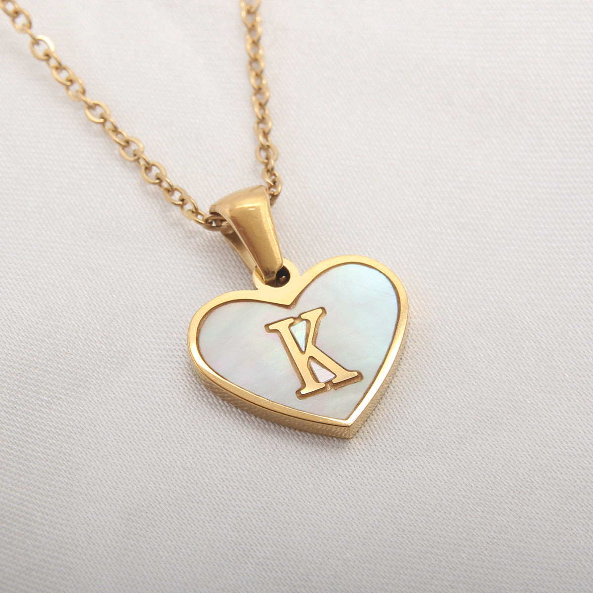 Personalized A-Z Letter Heart Necklace