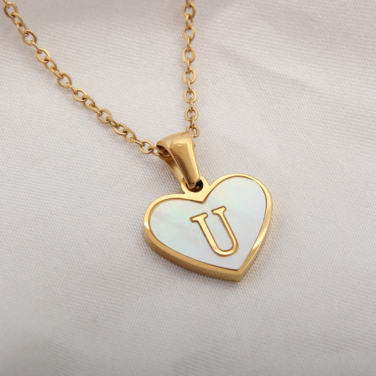 Personalized A-Z Letter Heart Necklace