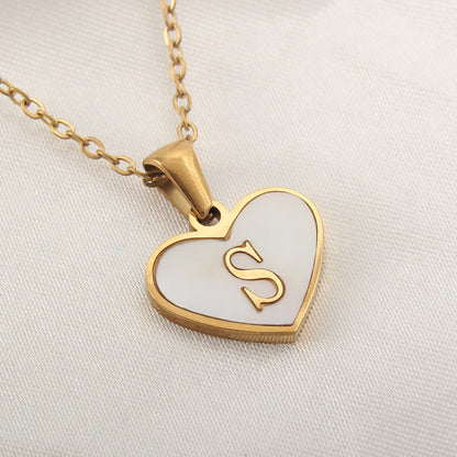 Personalized A-Z Letter Heart Necklace