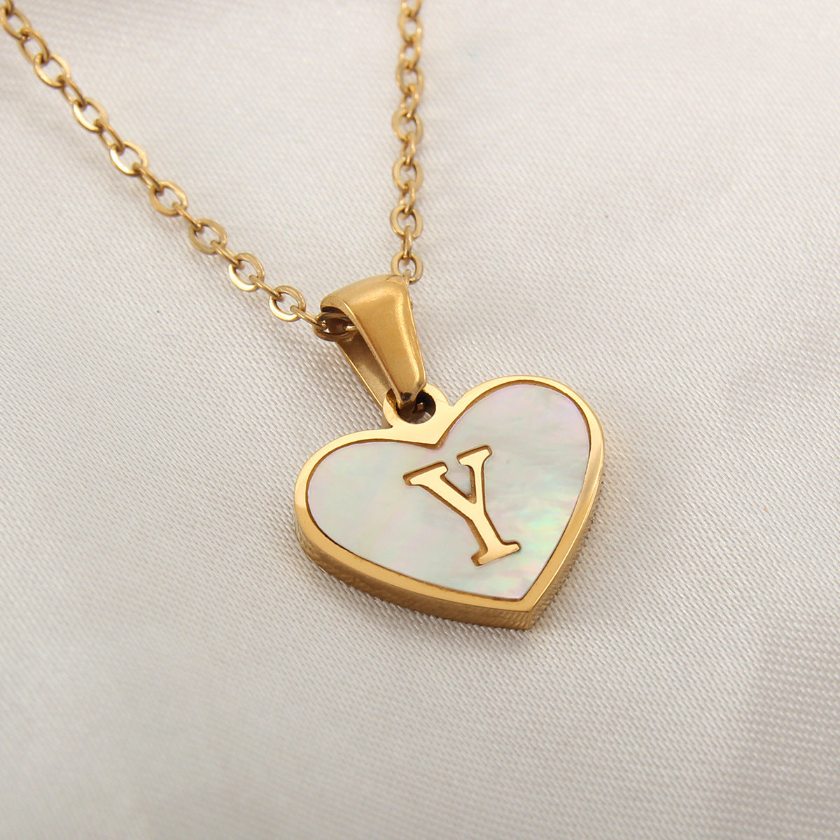 Personalized A-Z Letter Heart Necklace