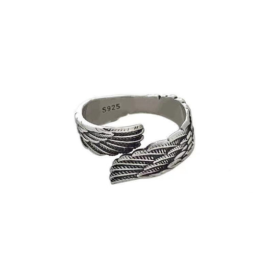 Angel Wings Couple Silver Rings