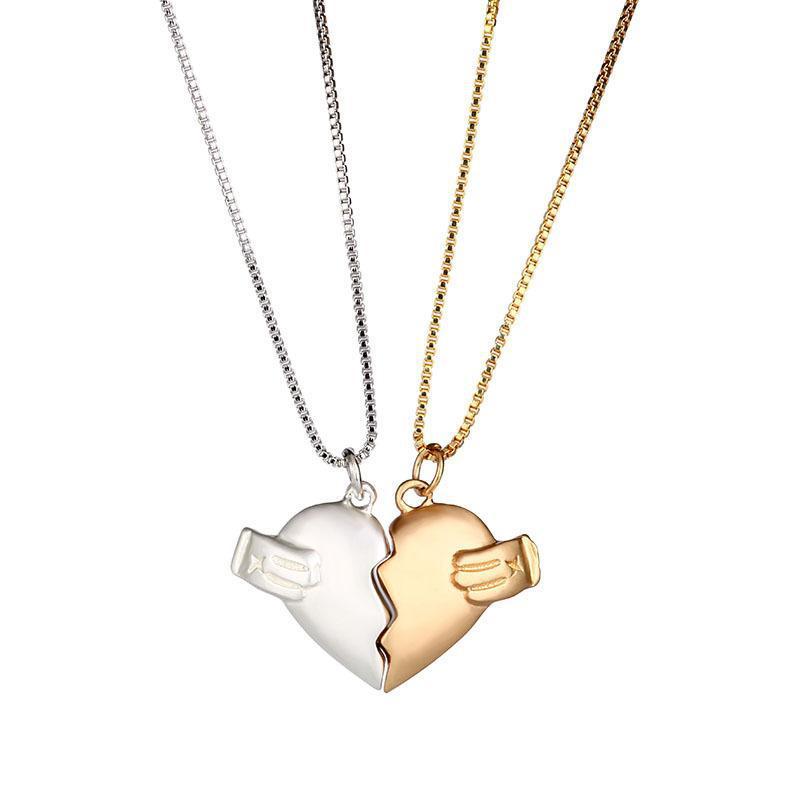 Magnetic Heart Necklace Set (2pcs)