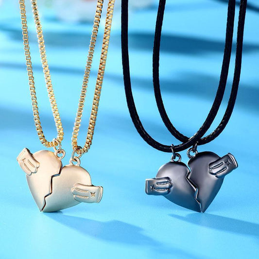 Magnetic Heart Necklace Set (2pcs)