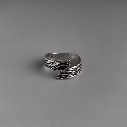 Angel Wings Couple Silver Rings