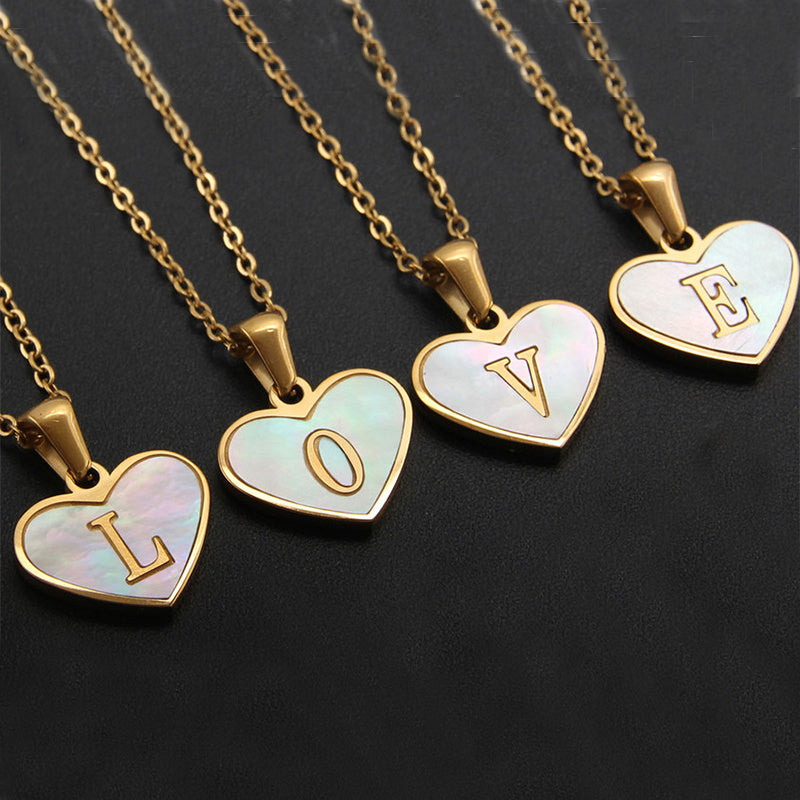 Personalized A-Z Letter Heart Necklace